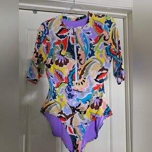 NWOT Anne Cole Shirt Sleeved Rash Guard - Size 14 (GORGEOUS!)